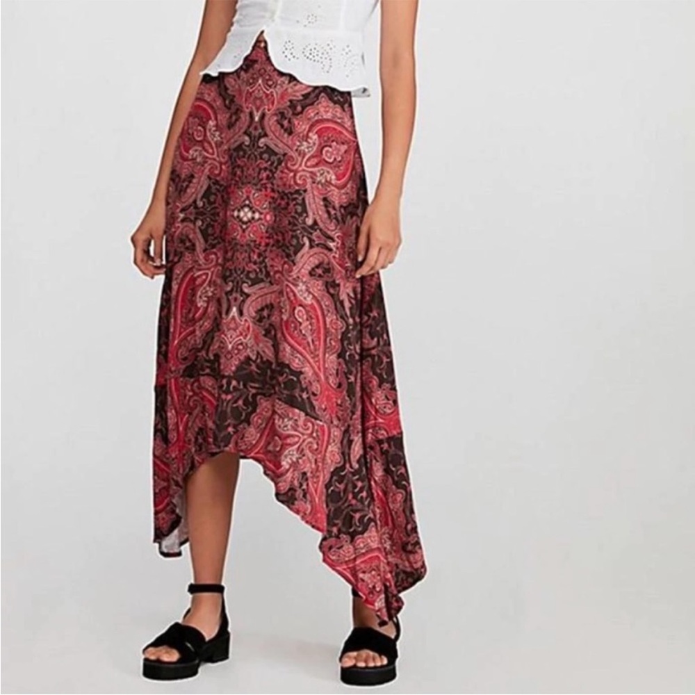 FREE PEOPLE At the Shore Asymmetrical Skirt Paisley Size 0
